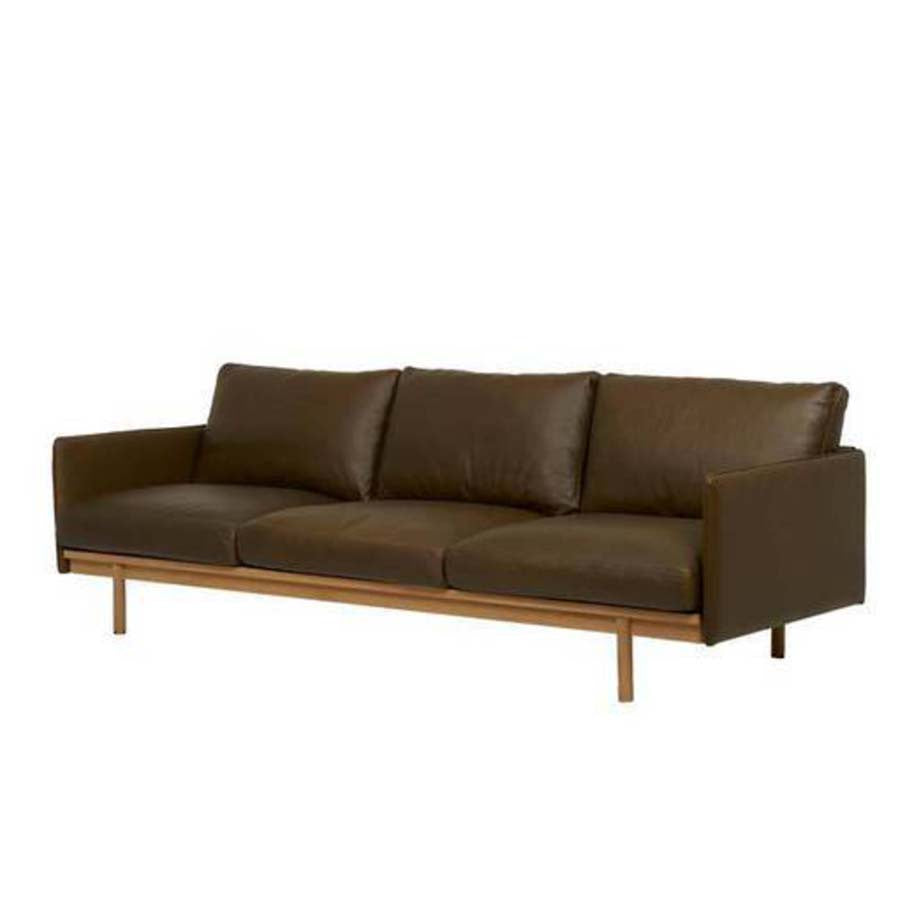 Hay 3 seat sofa in hunter green leather