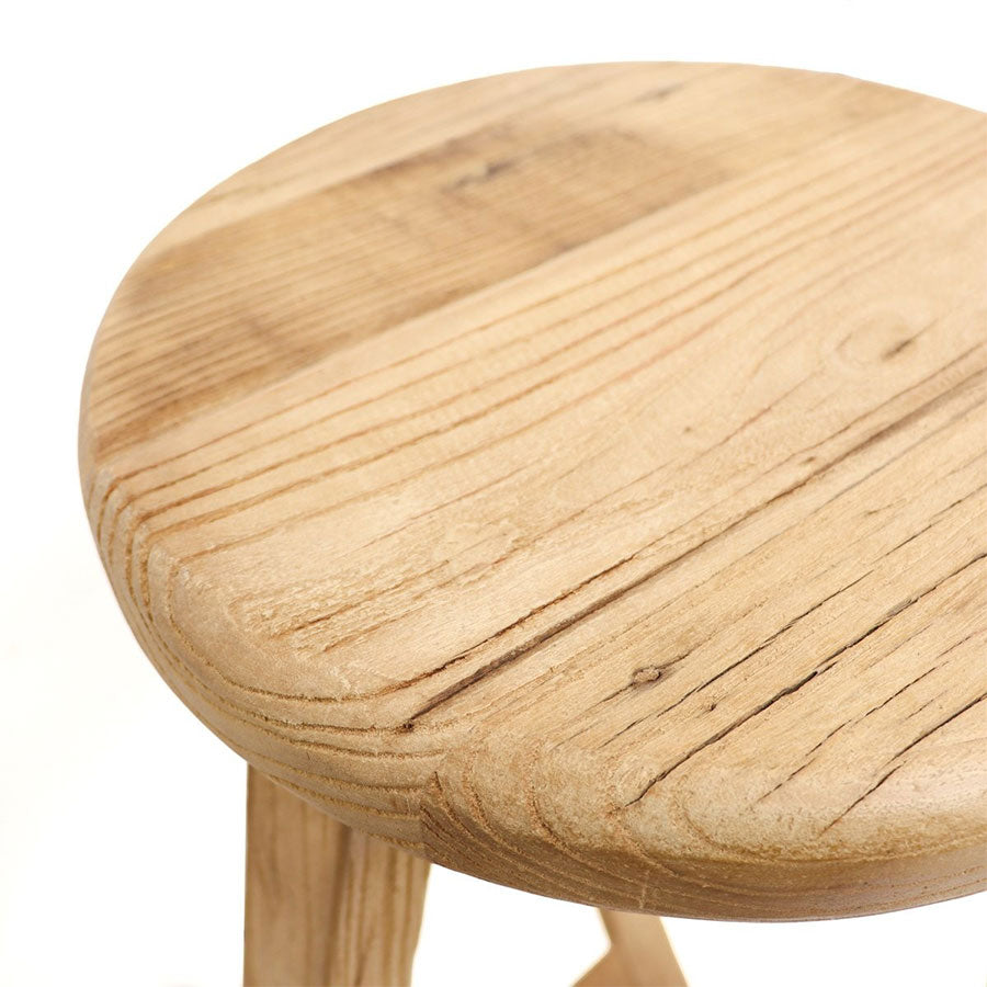 round barstool in natural