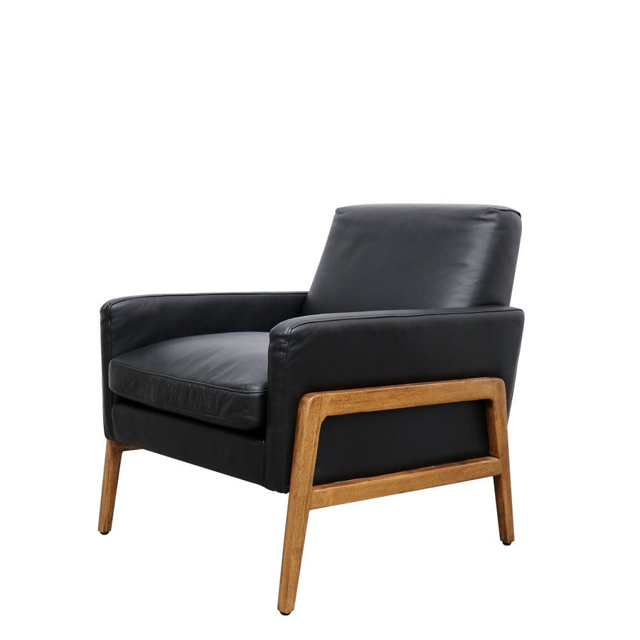 Ingrid armchair in black leather