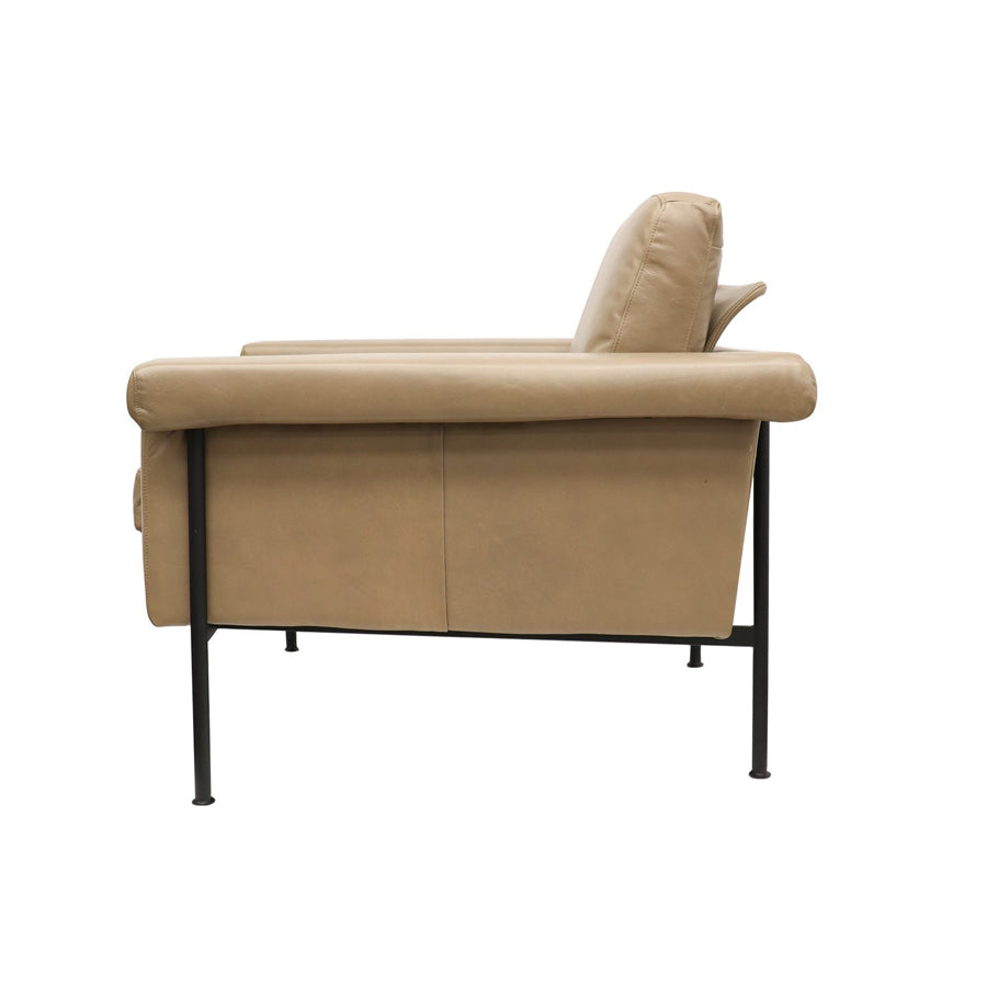 Monte Carlo leather armchair in beige